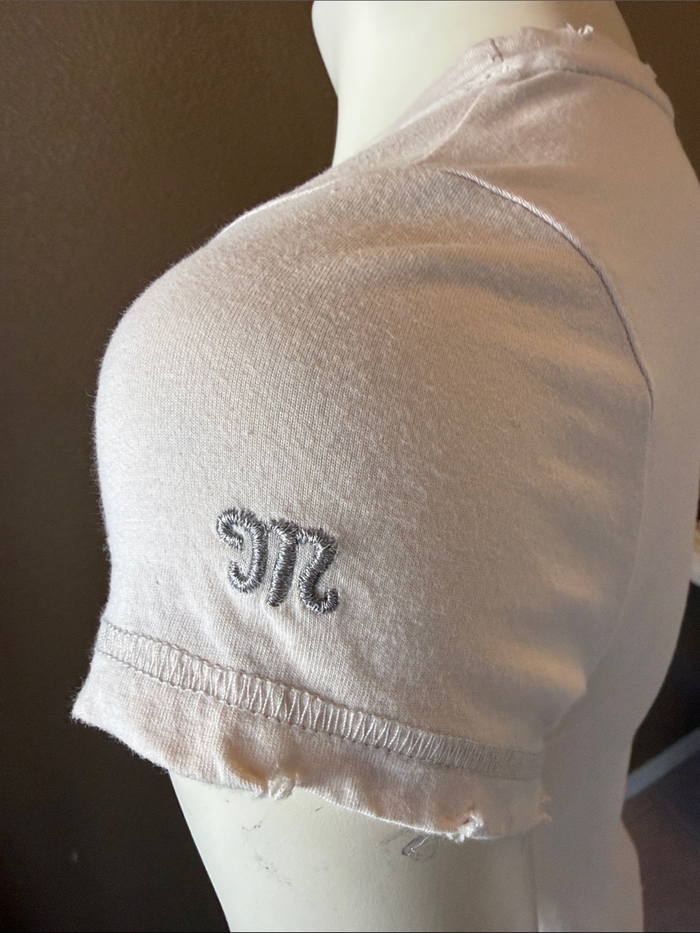 Miss Me Cream Color Rhinestone Skull Tee - Picture 2 of 3